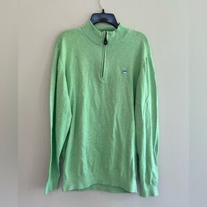 NWT Southern Tide ‘The Skipjack' Quarter Zip Sweater, Heather Light Green, L